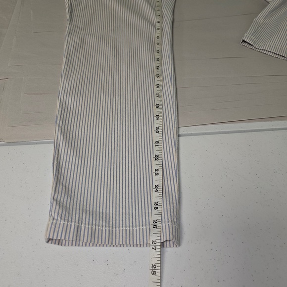 Talbots  size 4P blue and white pinstriped relaxed chino pants, ankle length - Picture 8 of 8